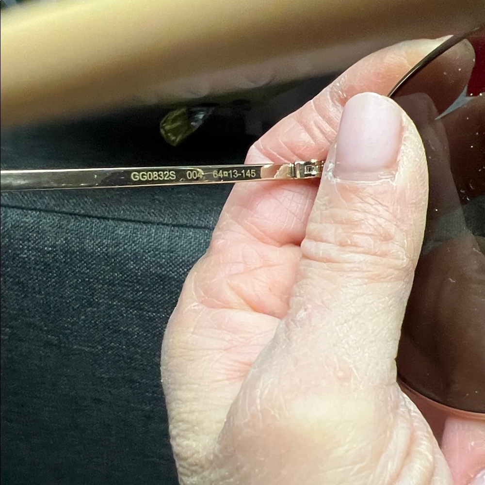 Gucci Burgundy and Gold Aviator Sunglasses - Picture 7 of 7